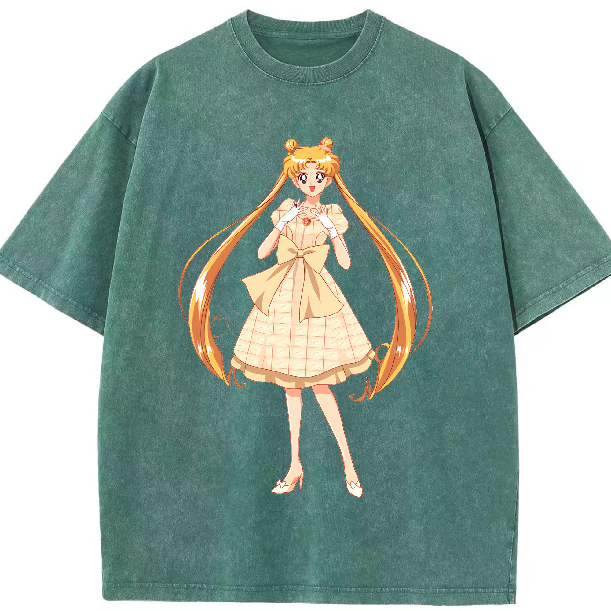 （画像用） 美少女戦士セーラームーン 愛野 美奈子 あいの みなこ Sailor Moon Aino Minako 綿100% ヴィンテージ風 半袖Tシャツ（フロントプリント）